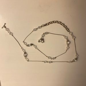 Silver and crystal beaded necklace